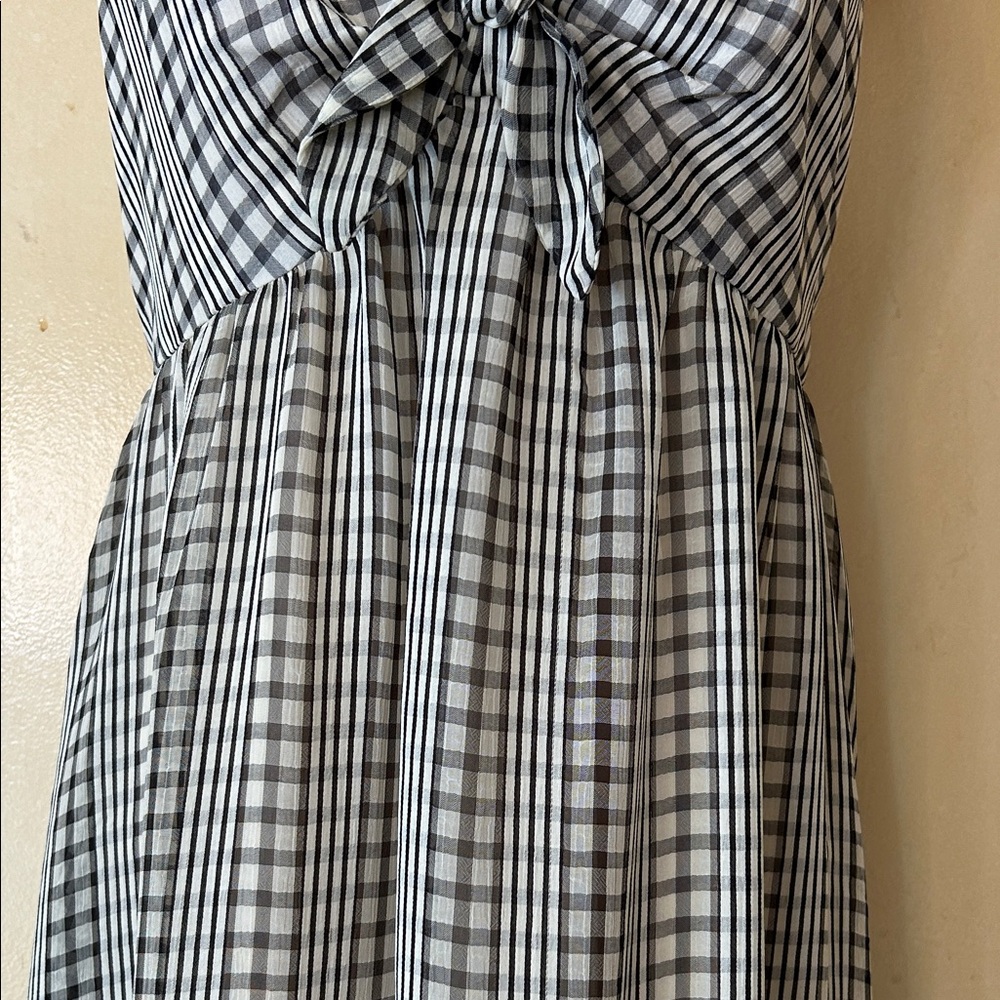 Calvin Klein Black and White Plaid Maxi Dress size 0 - Picture 3 of 11